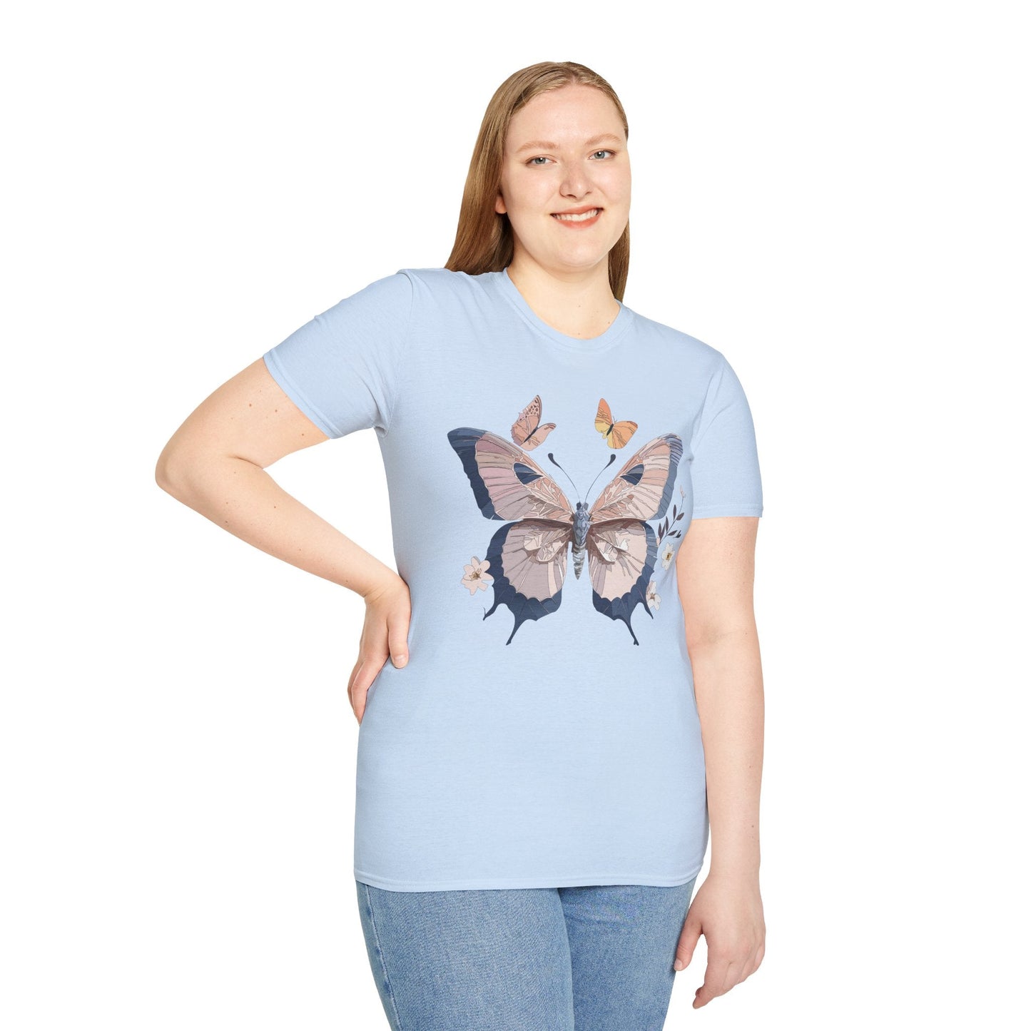 Butterfly Shirt Unisex T Shirt Monarch Print Gildan Softstyle 64000 Cotton Tee Quality
