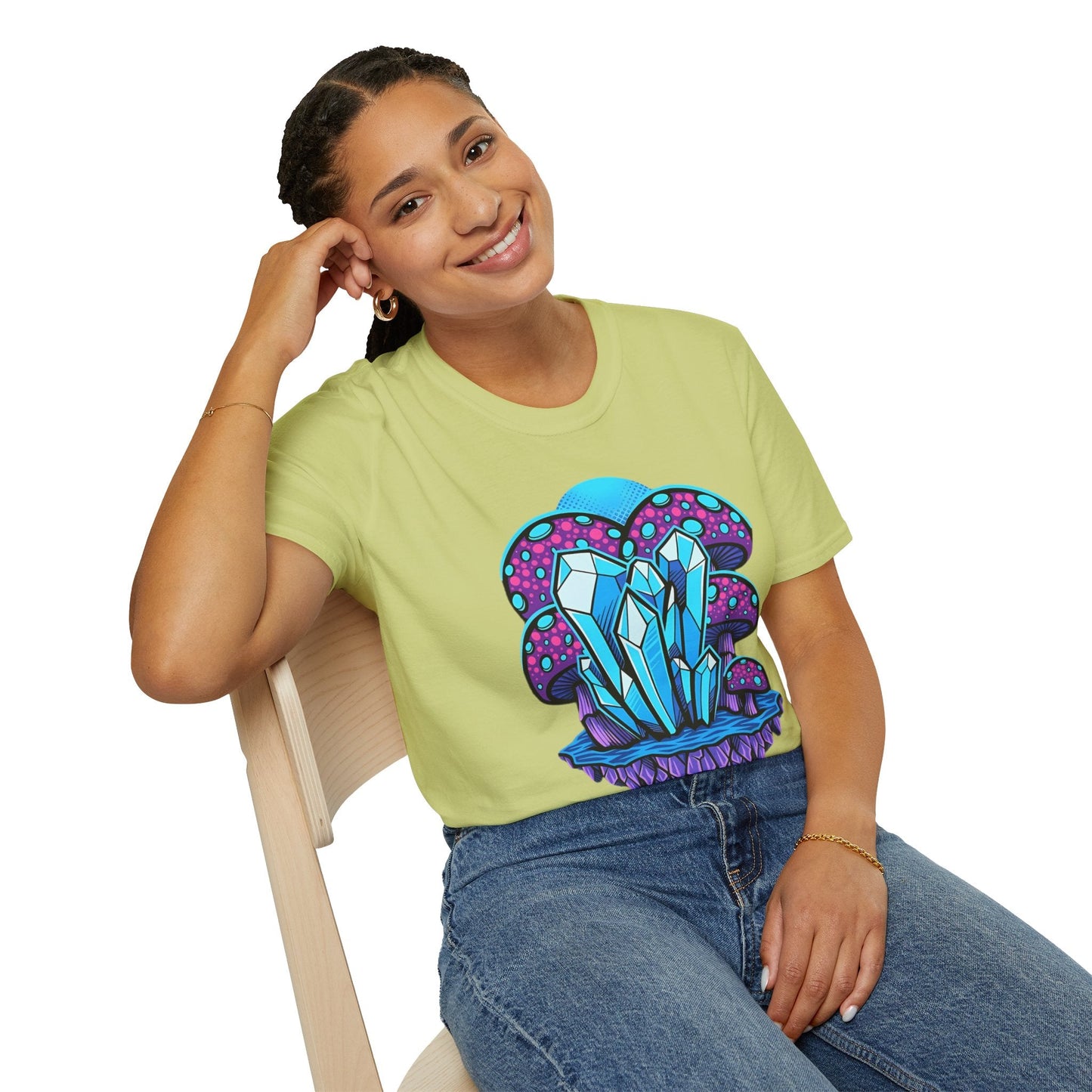 Mashroom Tee Shirt Softstyle Gildan 64000 100 Percent Ring Spun Cotton Breathable Funny Fungus