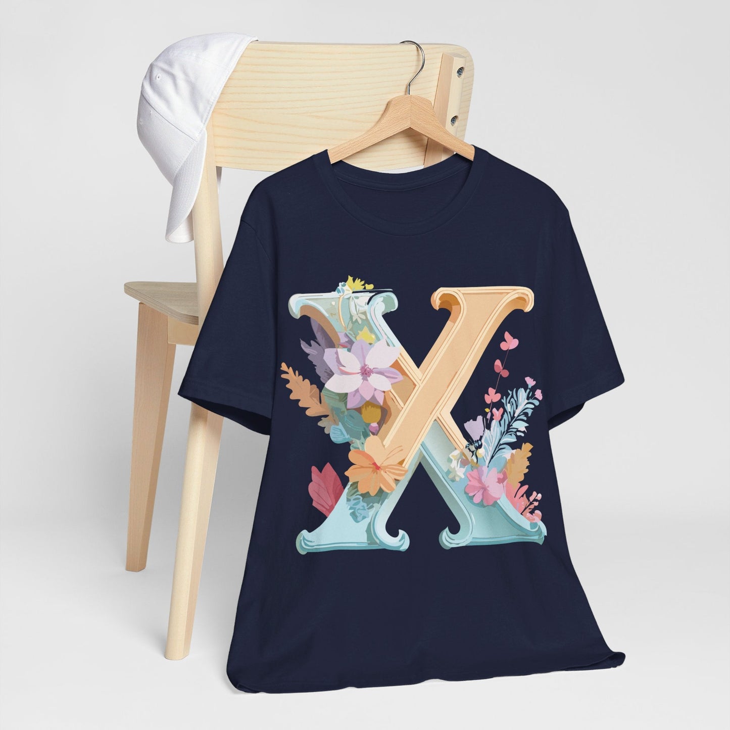 Letter X Shirt Graphic Tee Unisex Vintage Inspired Artwork By Adelpha Premium Comfort