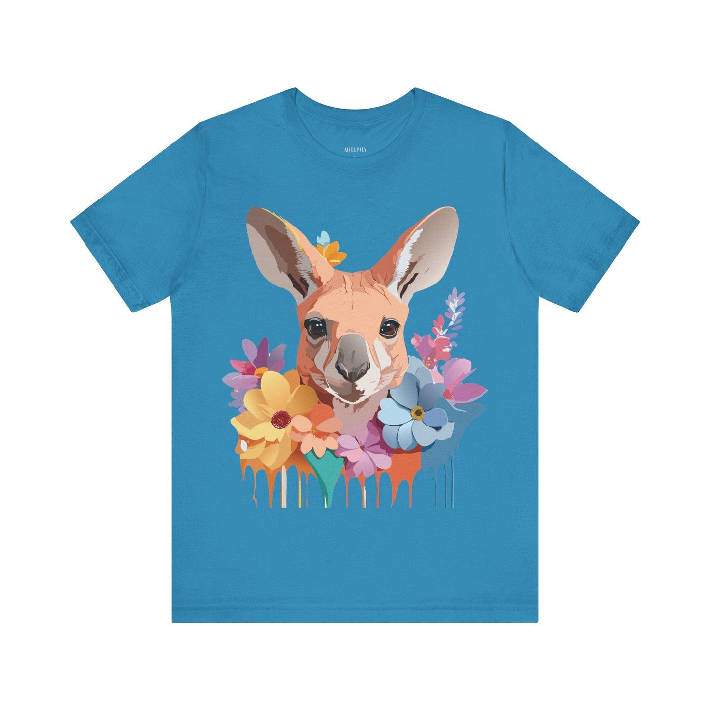 Adelpha Unisex Graphic Tee Kangaroo Art Design Short Sleeve Shirt Premium Vintage Inspired Comfort