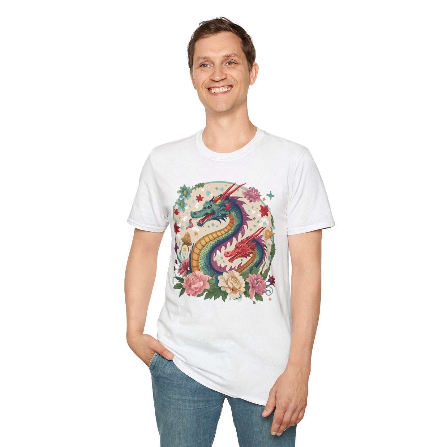 Dragon Graphic Unisex 100 Cotton Tee with Animal Artwork Design 6