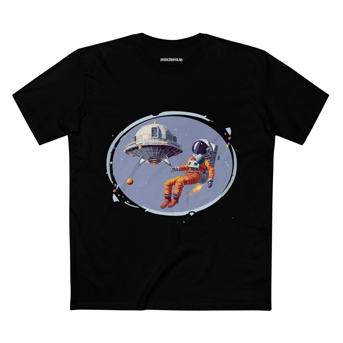 Cosmos Astronaut Shirt For Unisex Premium Cotton Tee With Original Art Design Retro2Nova