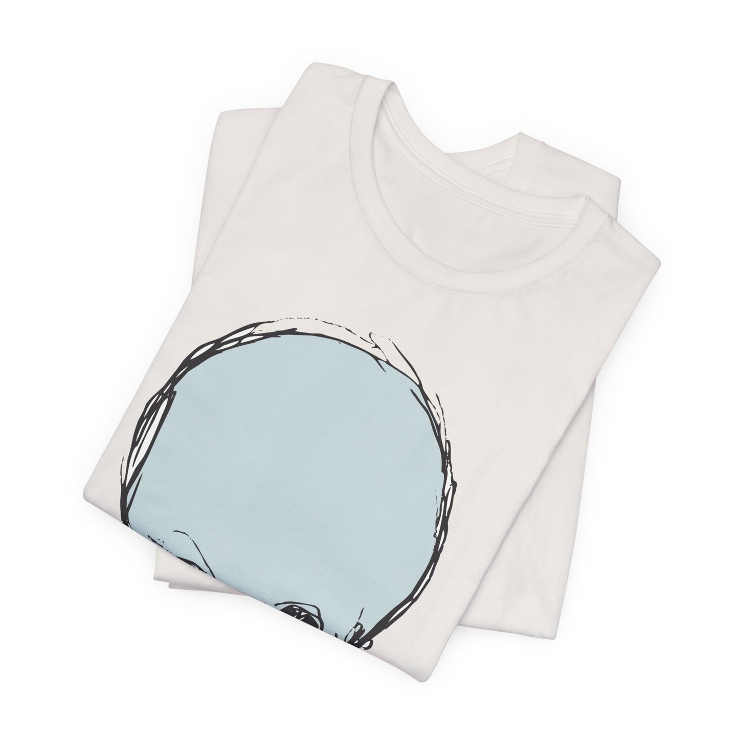 Lt Blue Skull Graphic Design Tee, Skull Shirt, Vintage Tees, Art Design T-Shirt, Vintage Graphic Tee, Art Shirts with Skulls