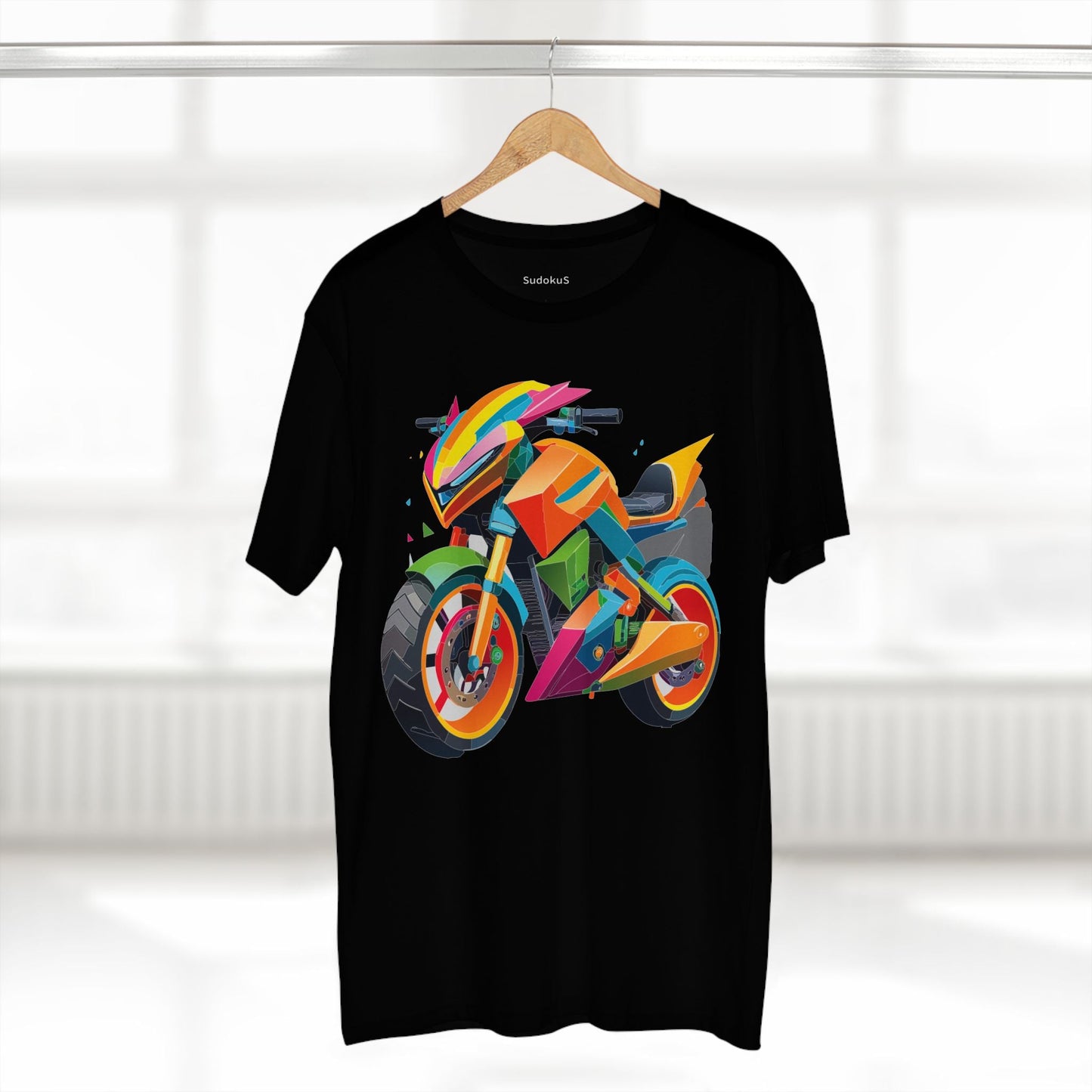 Moto Bike Graphic Unisex 100 Cotton Staple Tee 7
