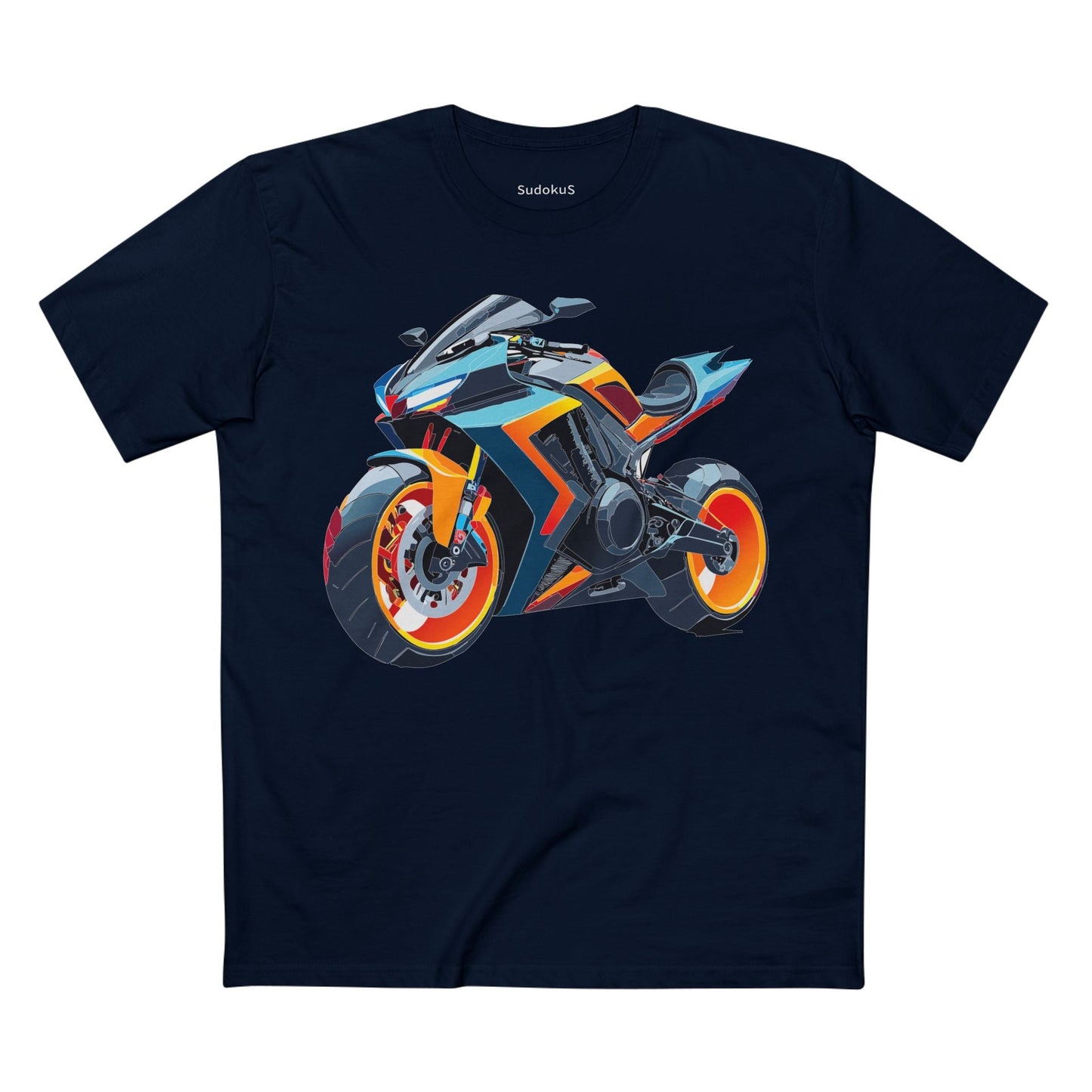 Moto Bike Graphic Unisex 100 Cotton Staple Tee 26