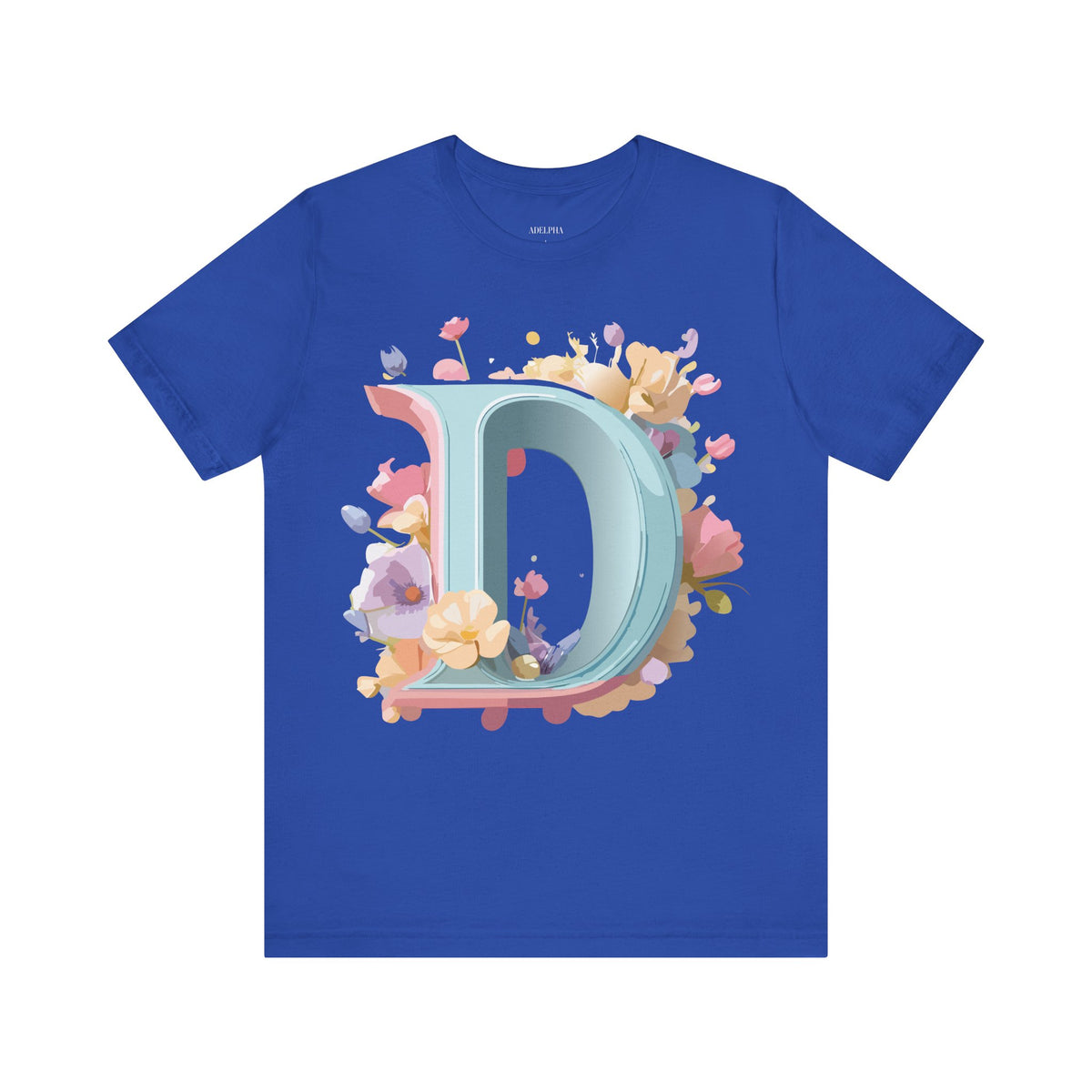 Letter D Graphic Unisex Cotton Bella+Canvas Tee with Art Letter Design