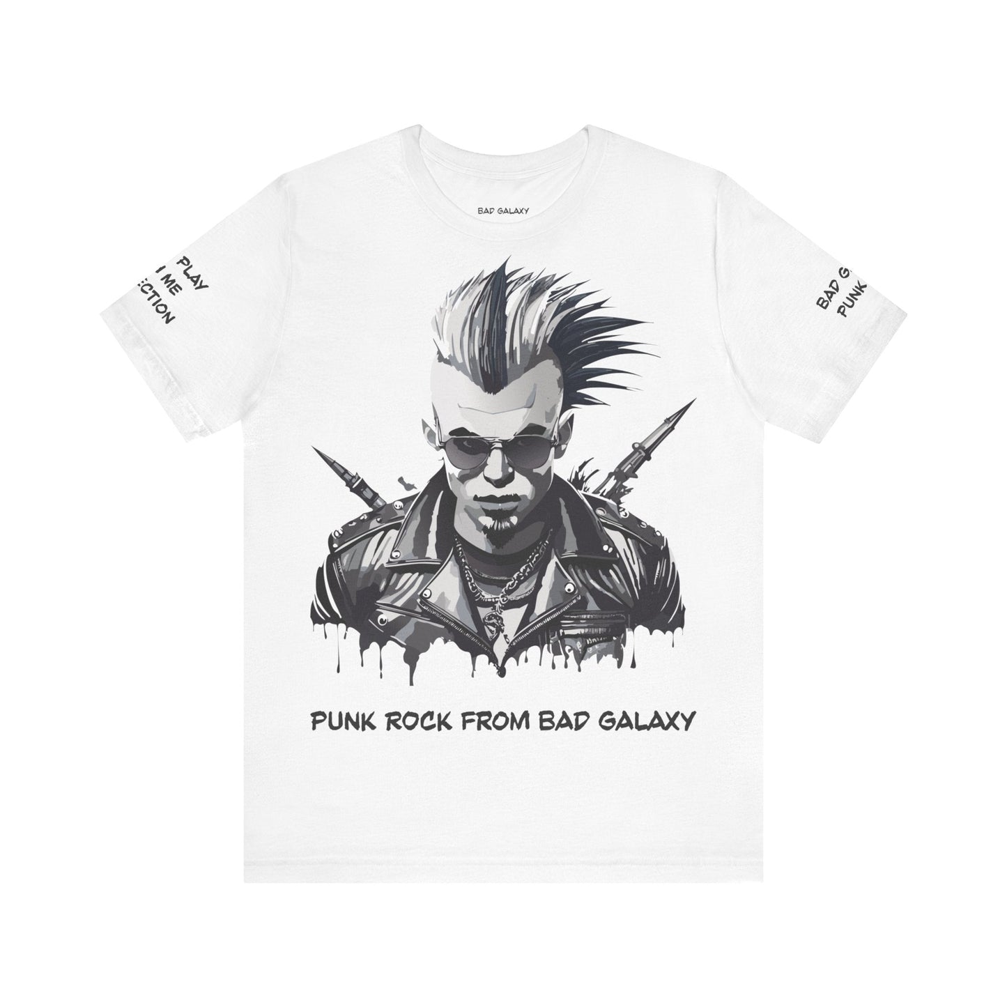 Punk Rock Tee Shirt From Bad Galaxy Made To Order 100 Percent Cotton Eco Friendly Inks USA