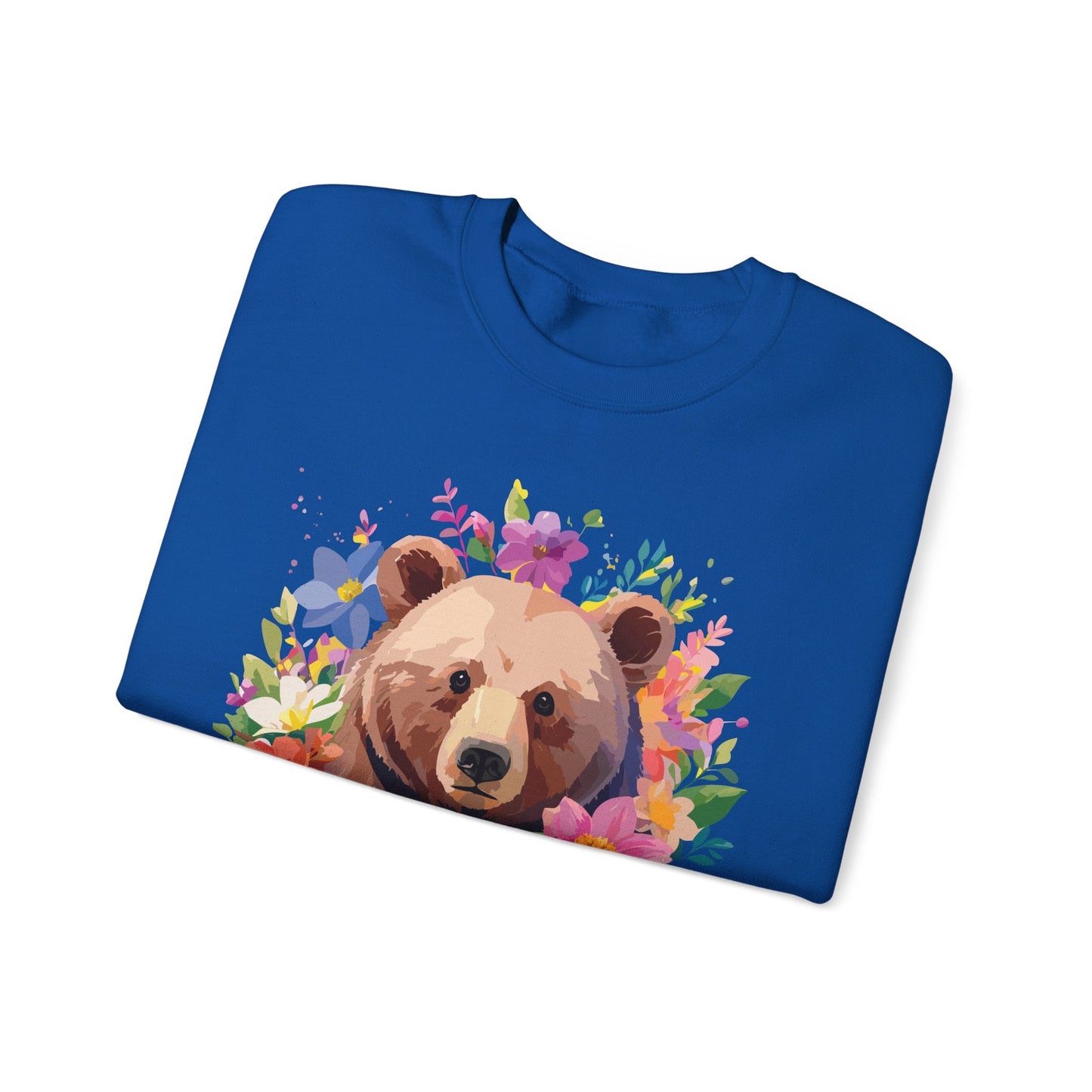 Unisex Floral Bear Sweatshirt Art Design Animals Print Sweatshirt Collection