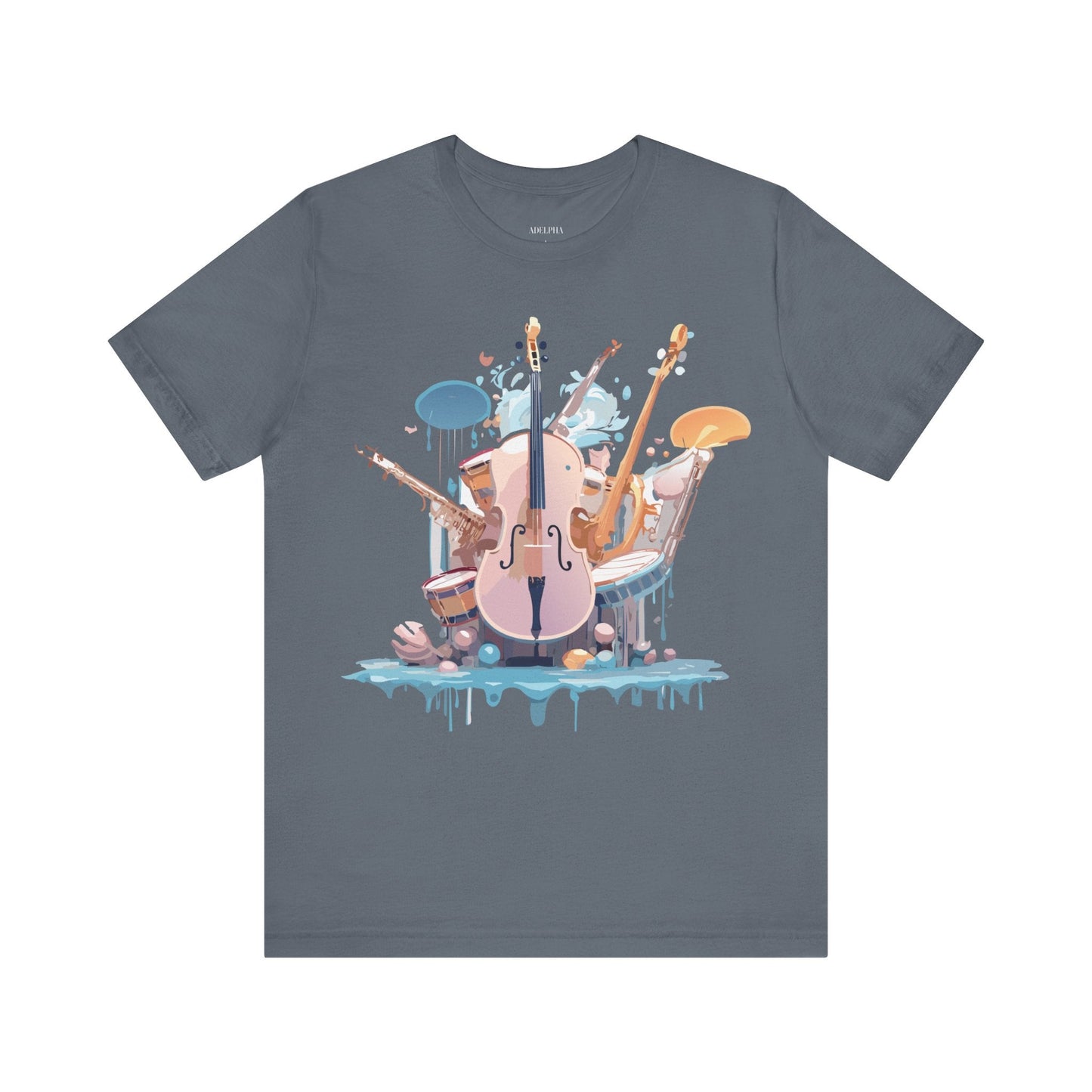 Music Graphic Unisex 100 Cotton Vintage Art with Musical Elements Tee 81