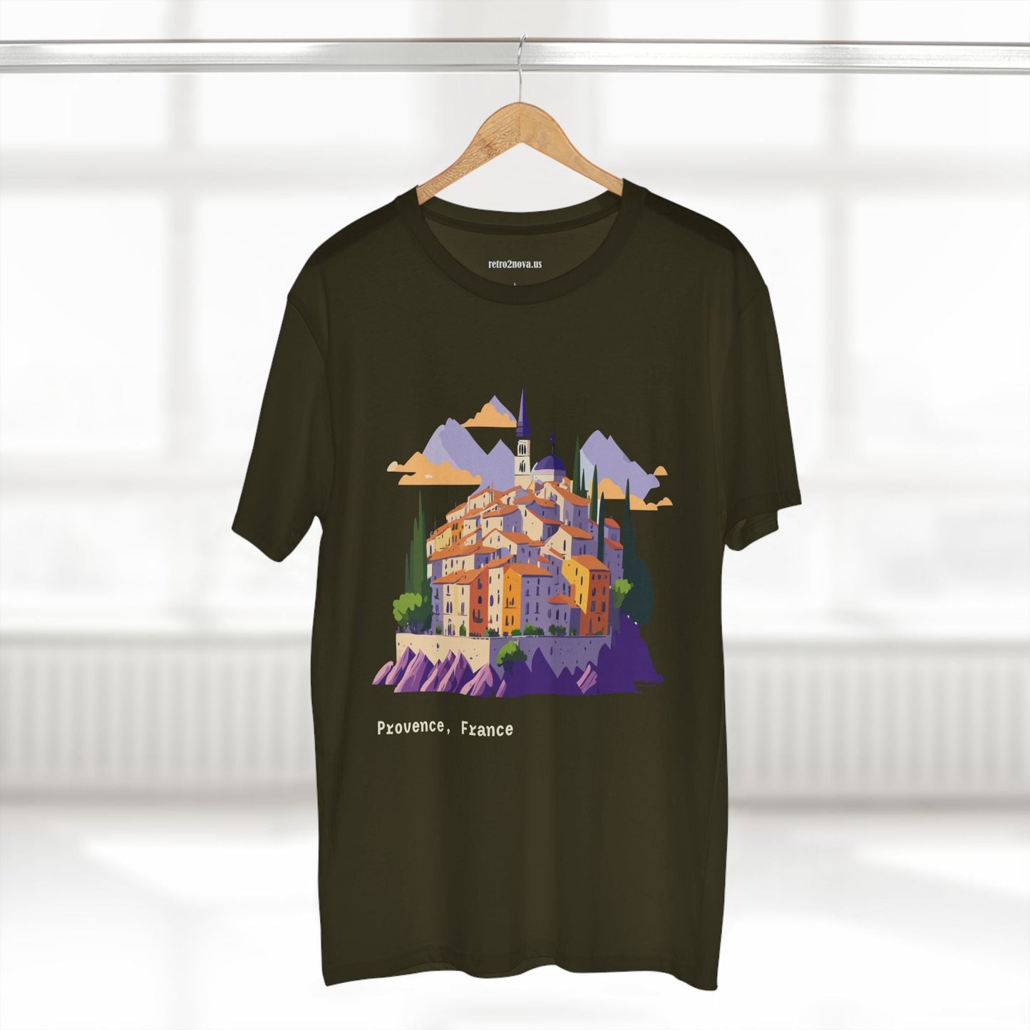 Provence Travel Shirt Unisex Premium Cotton Tee With Original Art By Retro2Nova TT66