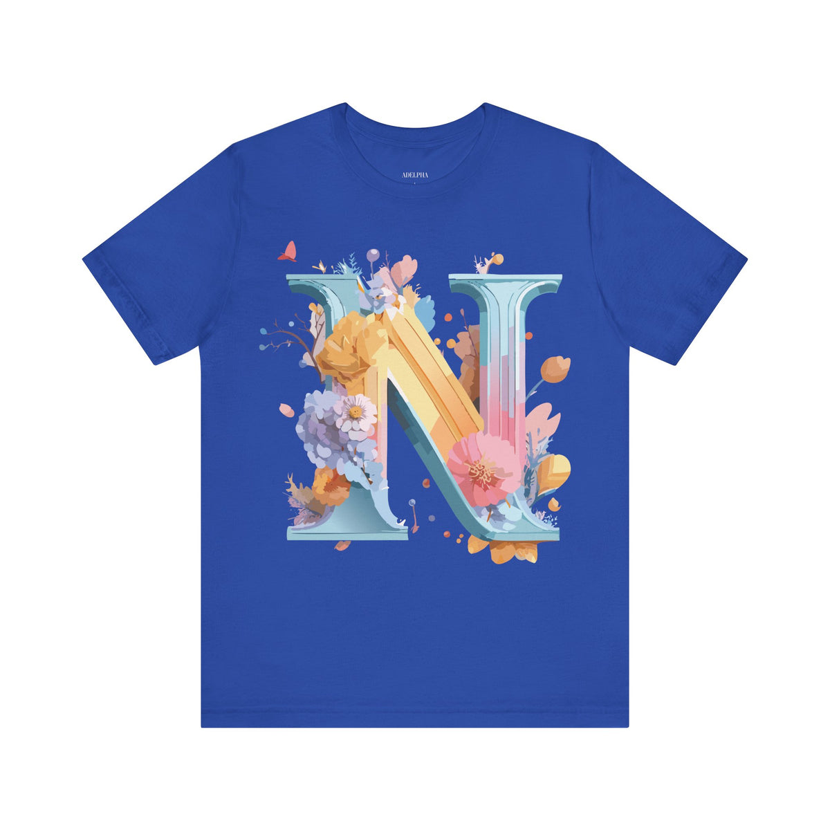 Letter N Graphic Unisex Cotton Bella+Canvas Tee with Art Letter Design