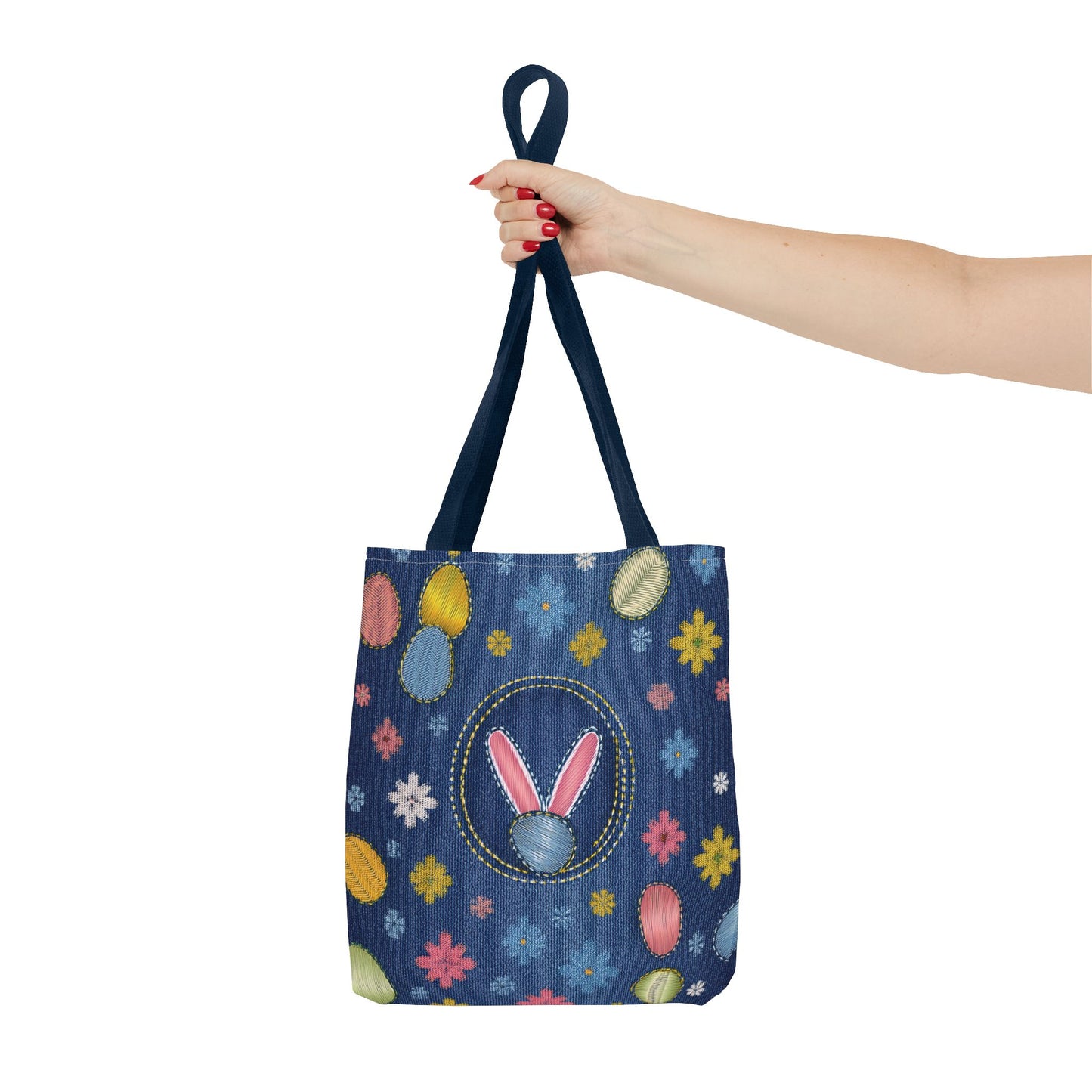 Easter Graphic Design Denim Fabric Imitation Print Unisex Canvas Bag Poly Spun 3 Sizes Tote Bag 204-10