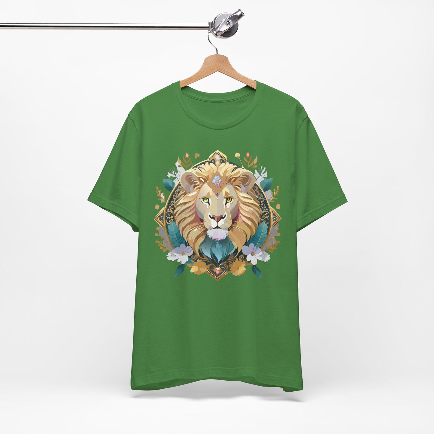 Unisex Lion Graphic Tee, Animal Shirt, Tee Shirt with Lion, Medallion T-Shirt, Animal Medallion Tees 2