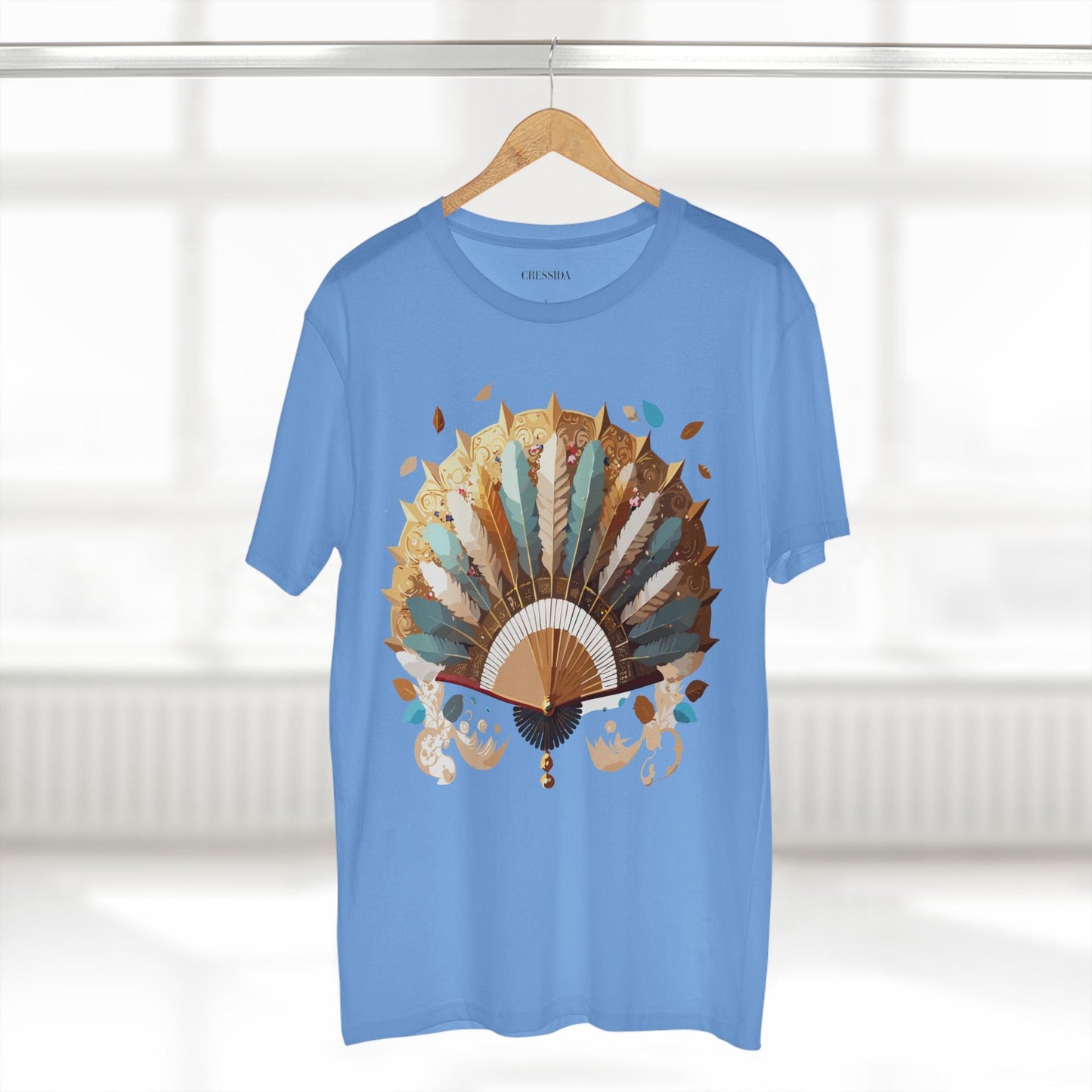 Antique Fan Graphic Design T-Shirt Unisex 100 Cotton Floral Carnival Artwork Tee 7
