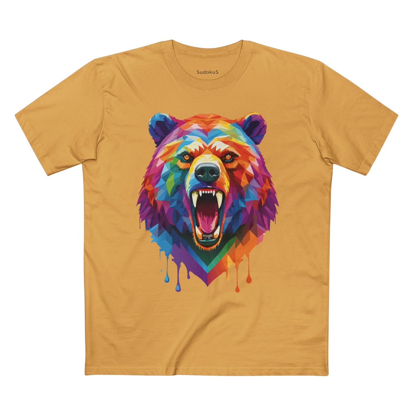 Bear Graphic Unisex 100 Cotton Staple Tee with Animal Design Artwork 14