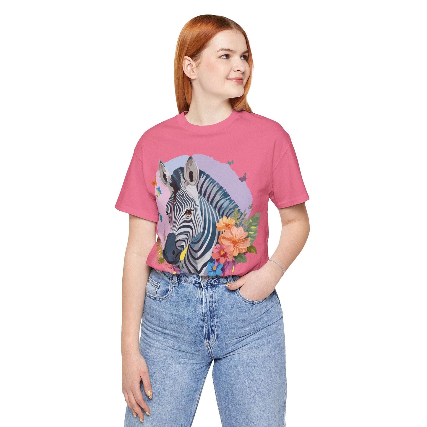 Zebra Graphic Unisex 100 Cotton Vintage Animal Art T-Shirt 3