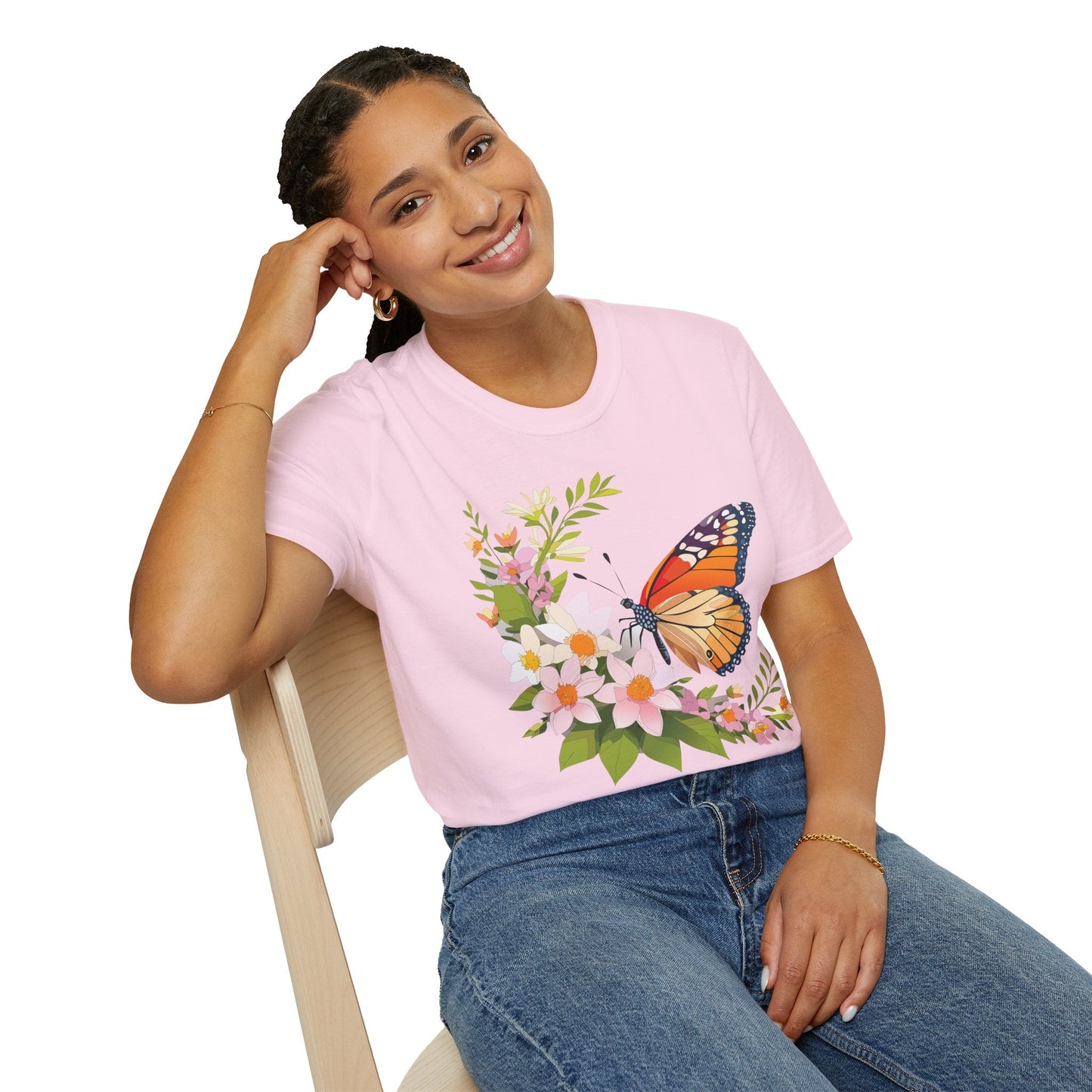 Monarch Butterfly T Shirt Unisex Softstyle Gildan 64000 100 Percent Cotton Tee Breathable
