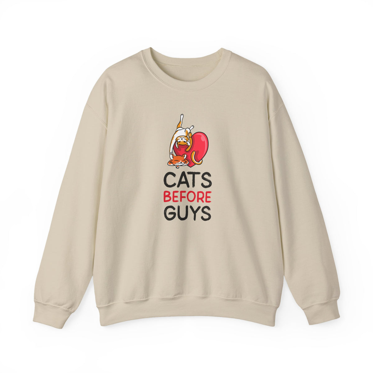 Cat Graphic Valentine's Day Sweatshirt Unisex 50/50 Cotton-Poly Animal Sweatshirt w04