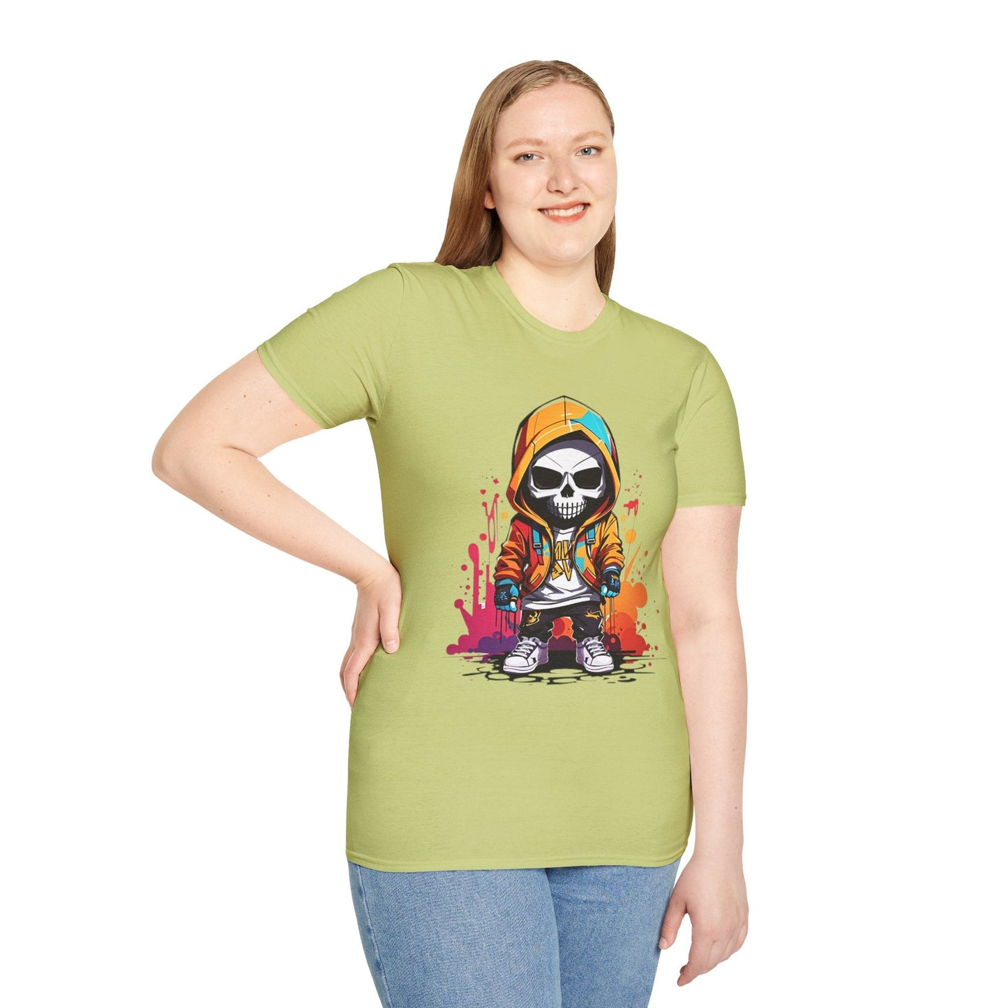 Skull Shirt Unisex Skeleton Graphic Tee Gildan Softstyle 64000 100 Percent Cotton