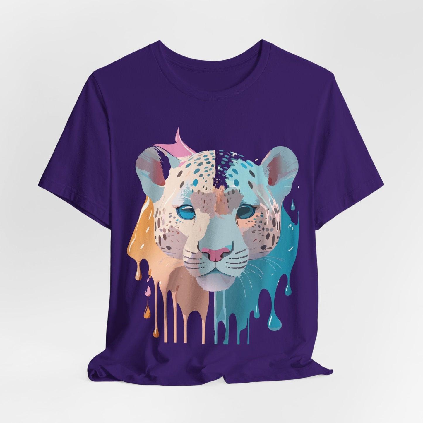 Adelpha Cheetah Graphic Tee Unisex Short Sleeve Art Design Shirt