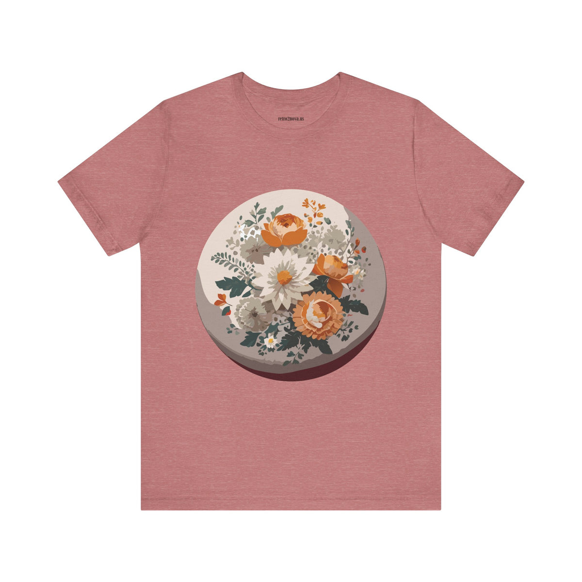 Floral Graphic Unisex Cotton Bella+Canvas Tee with Flowers Design ab105