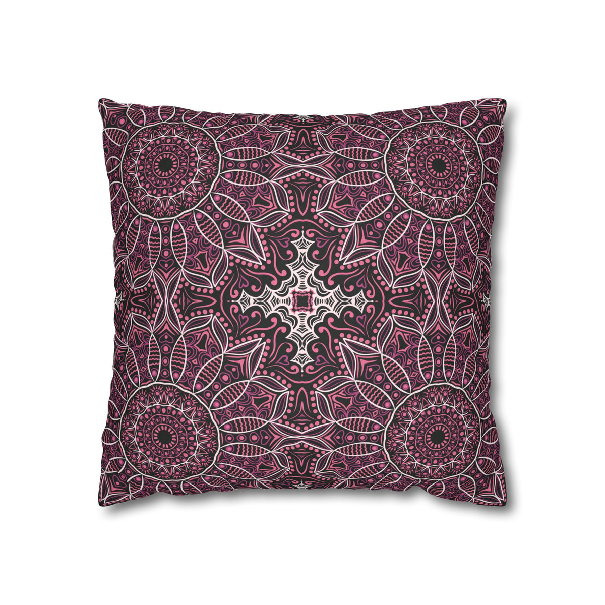 Ornament Print Pillowcase 100 Faux Suede Cover - 4 sizes: 14"-16"-18"-20" - Pillow Not Included