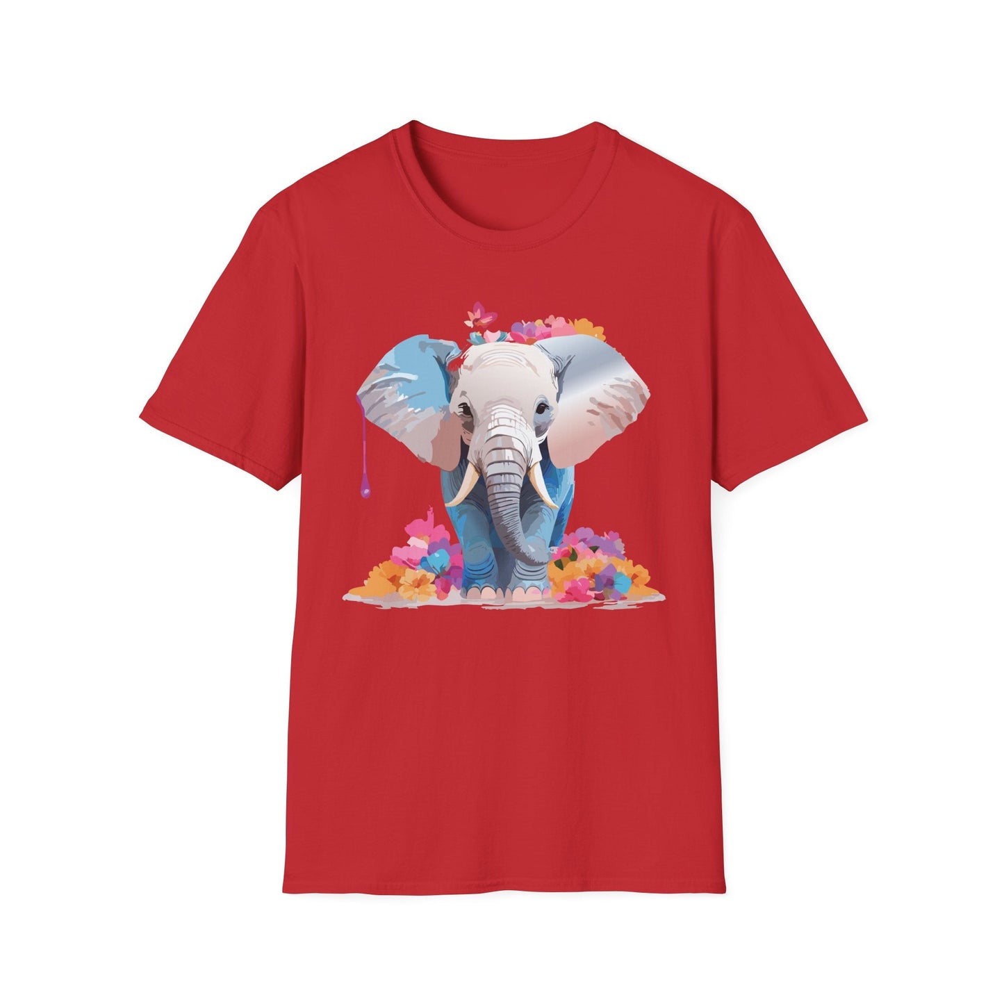 Elephant T Shirt Unisex Softstyle 64000 Graphic Elephant Illustration Animal Tee For Everyday Wear