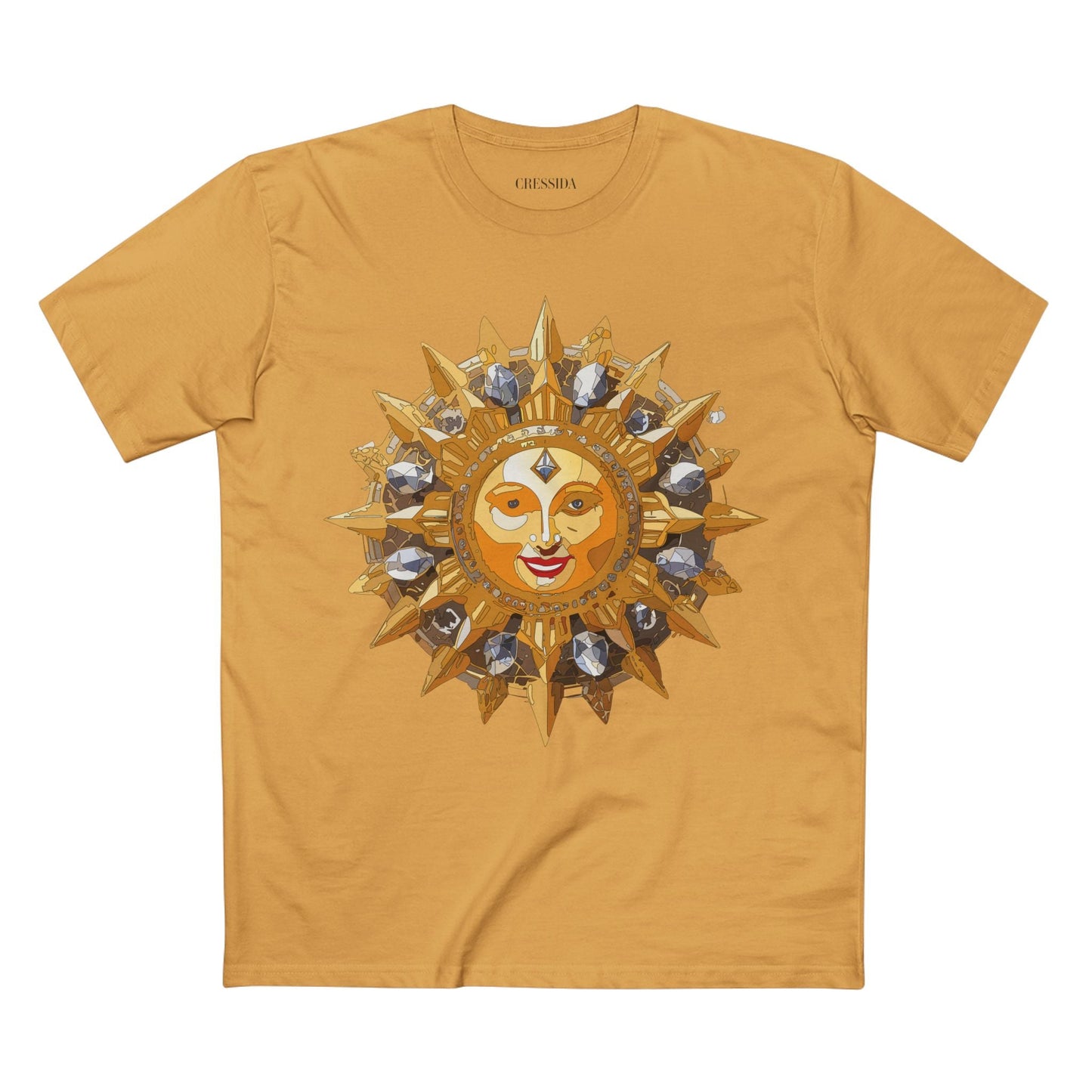 Gold Sun Graphic Unisex 100 Cotton T-Shirt with Golden Art Design 13