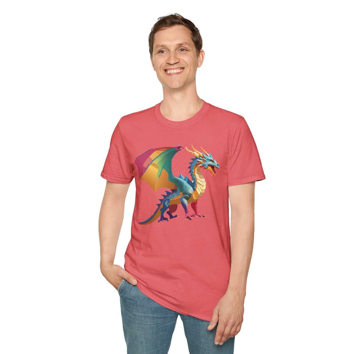 Dragon T Shirt Unisex Dragon Shirt Animal Design Tee Softstyle 100 Percent Ring Spun Cotton