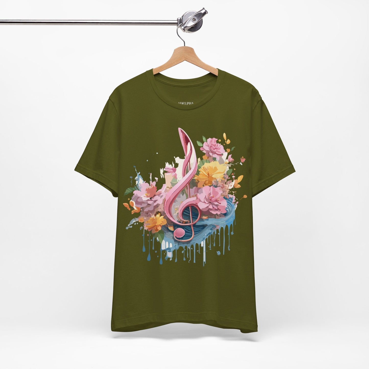 Music Graphic Unisex 100 Cotton Vintage Art with Musical Elements Tee 139