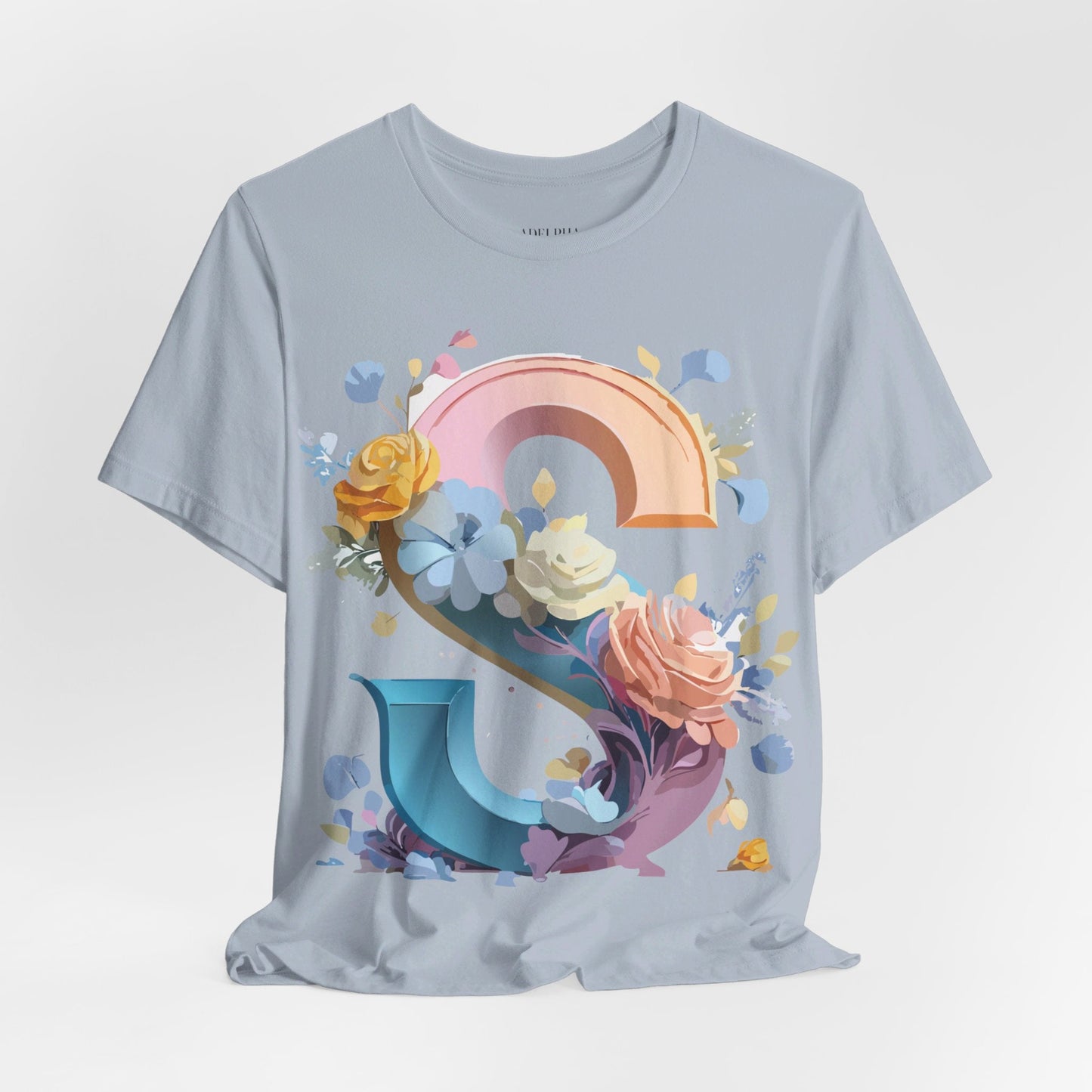 Letter S Graphic Tee Unisex Short Sleeve Shirt Adelpha Vintage Inspired Art Design
