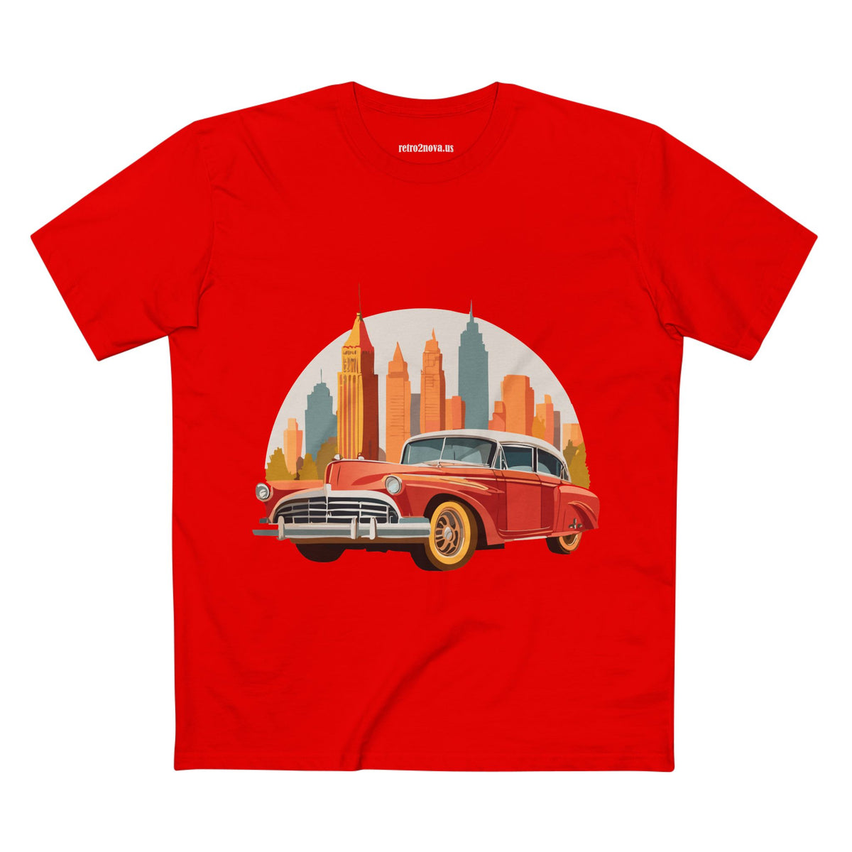Retro Car Vintage Graphic Tee Staple Unisex 100 Cotton Tee Shirt - RC-2