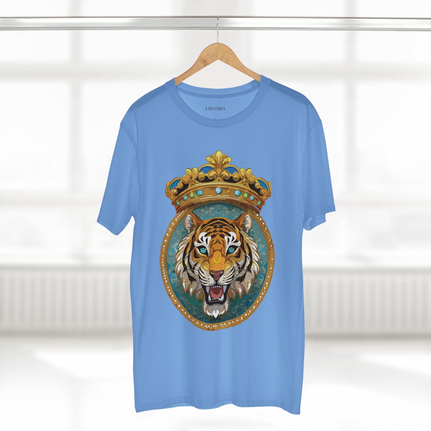 Tiger Graphic Unisex 100 Cotton Tee With Unique Animal Golden Medallion Art Design 3