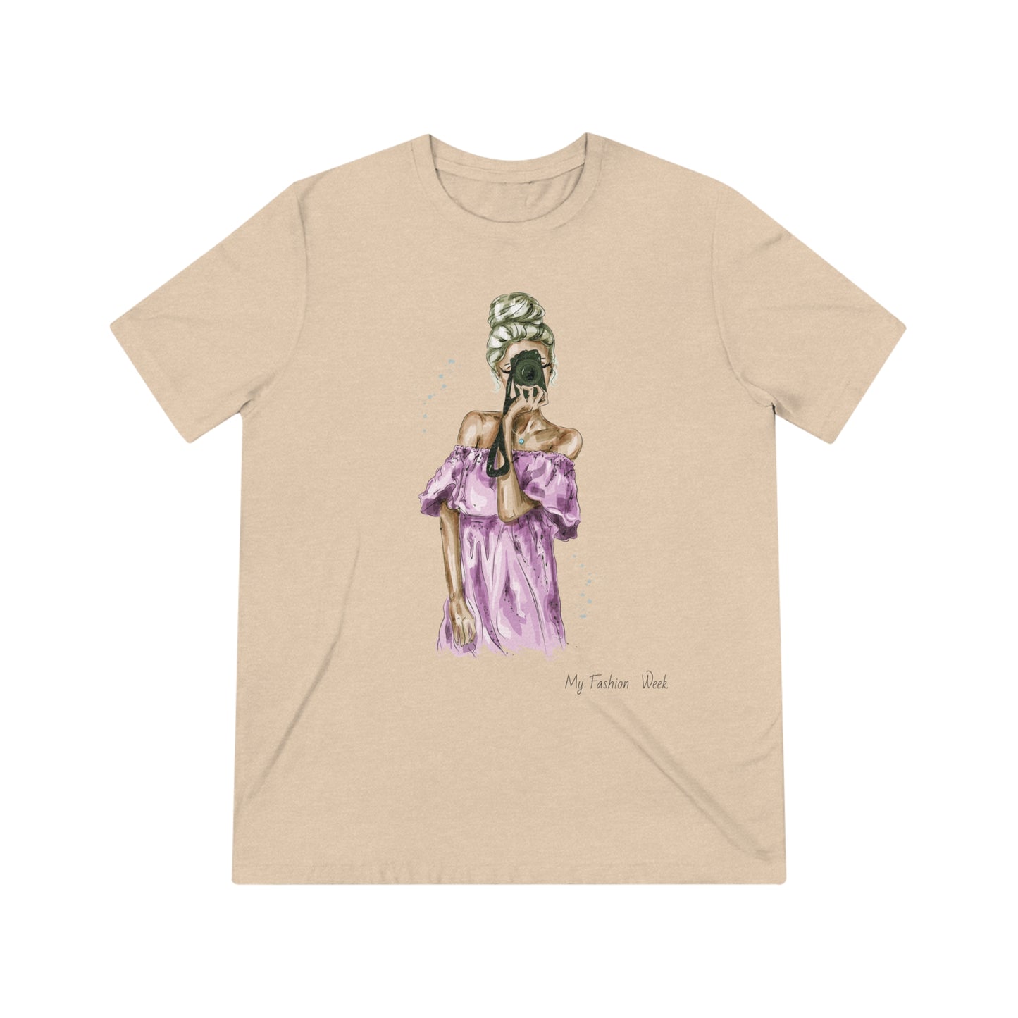 T-shirt tri-mélange avec motif artistique