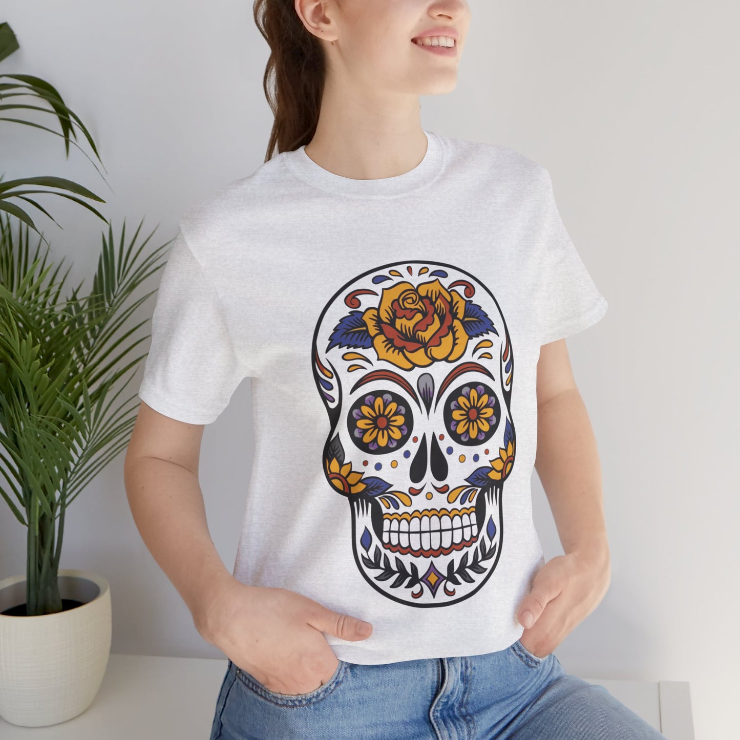 Unisex Cotton Tee Shirt with Skull