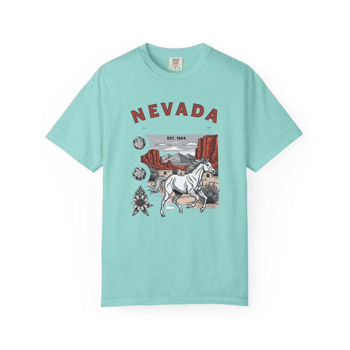 Nevada State Vintage Travel Tourist Graphic Tee Unisex 100 Cotton Comfort Colors T-Shirt