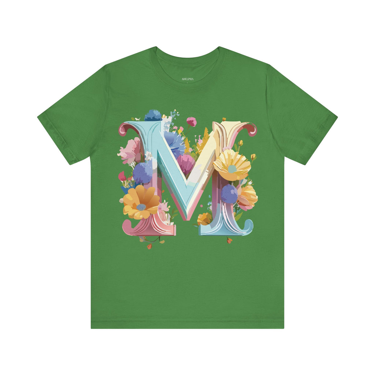 Letter M Graphic Unisex Cotton Bella+Canvas Tee with Art Letter Design