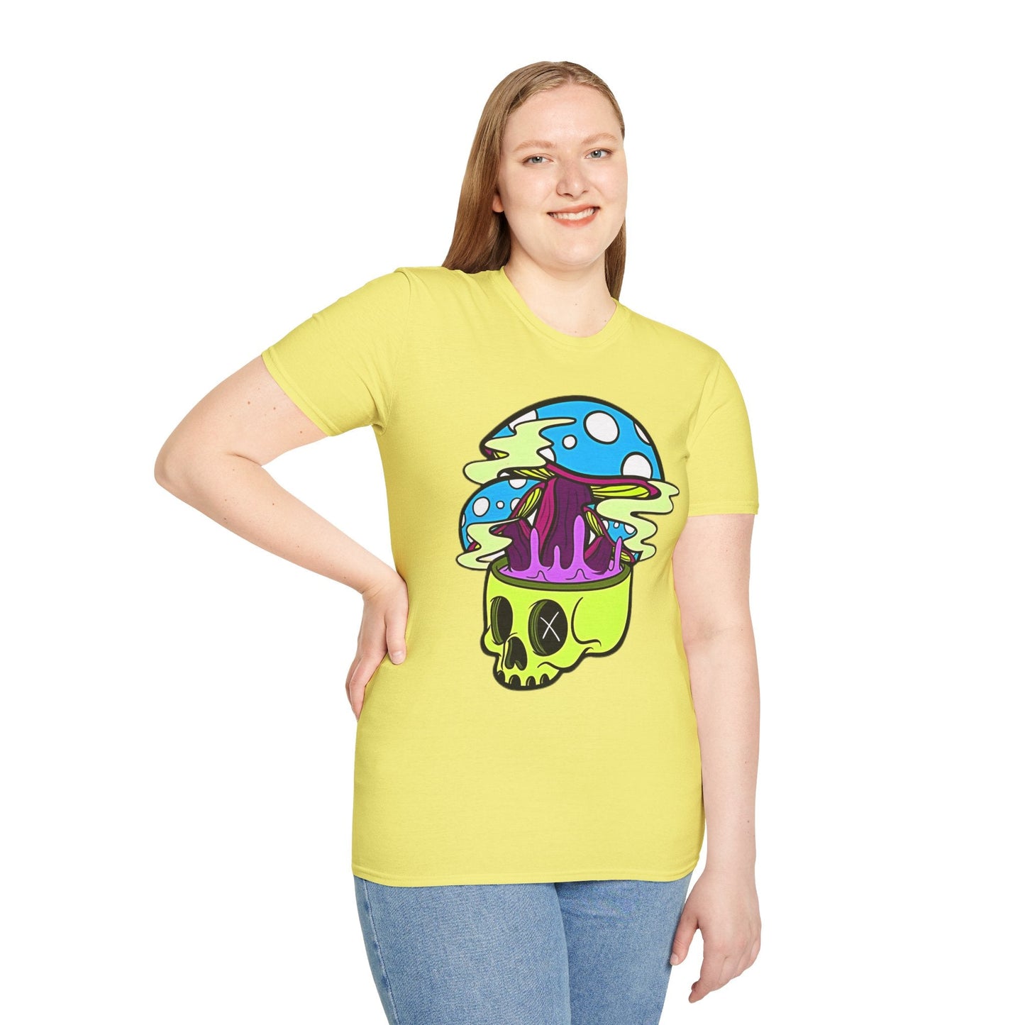 Skull Tee Shirt Unisex Skeleton Shirt With Art Design Gildan Softstyle Cotton Tee