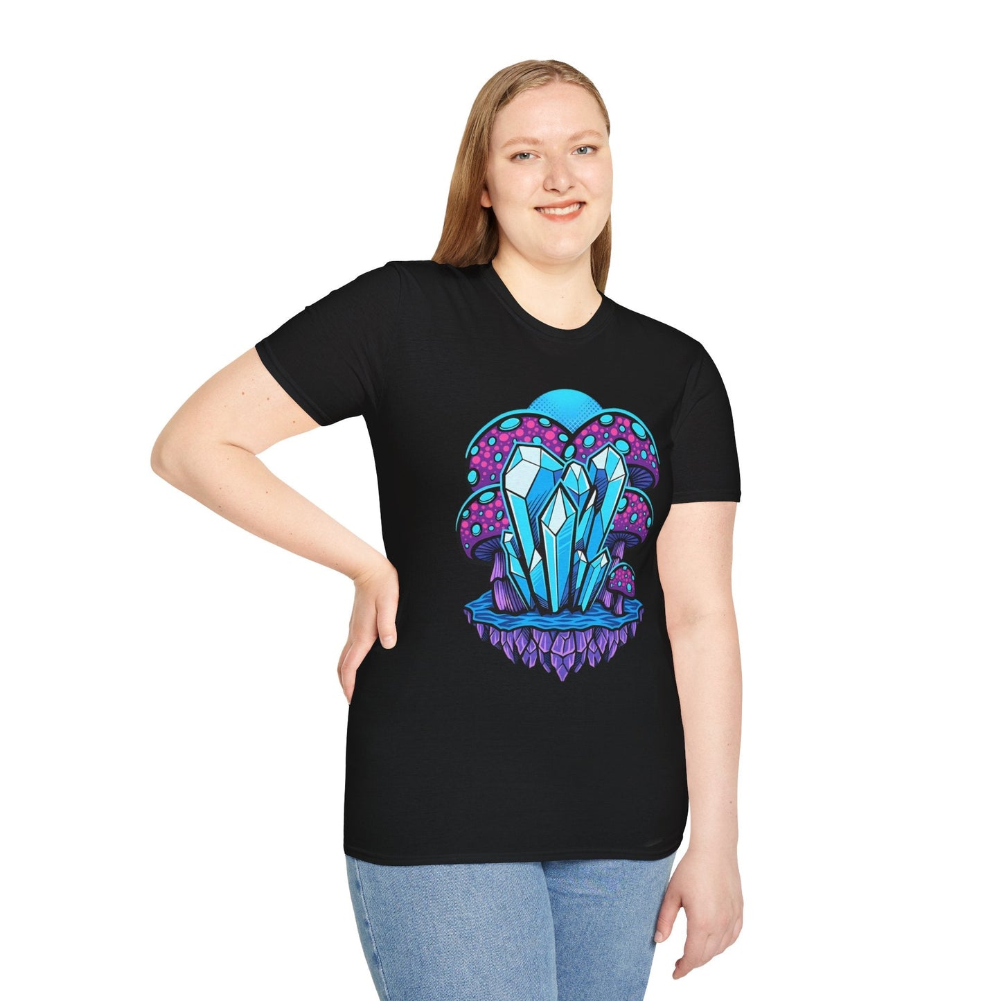 Mashroom Tee Shirt Softstyle Gildan 64000 100 Percent Ring Spun Cotton Breathable Funny Fungus