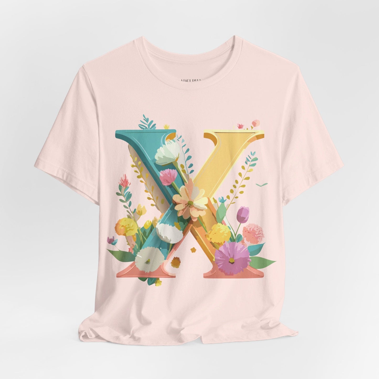 Letter X Shirt Unisex Graphic Tee Premium Vintage Inspired Adelpha Artwork Short Sleeve