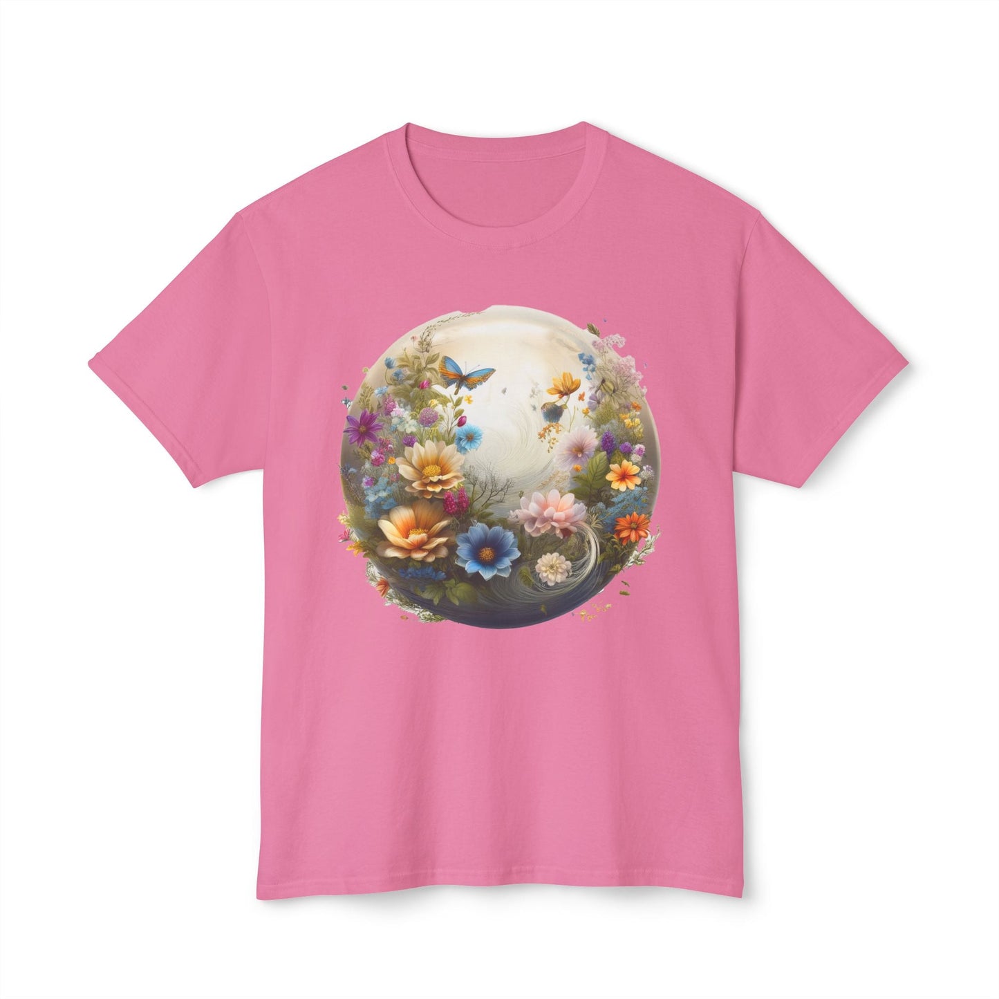 Unisex Floral T Shirt With Art Print HD Cotton Vintage Flowers Tee Shirt Soft Breathable Comfort