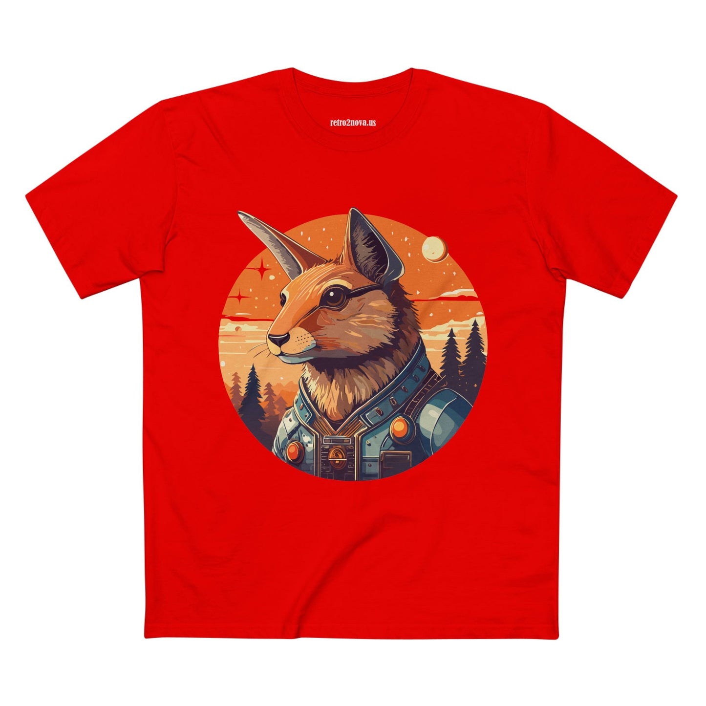 Rabbit Shirt Unisex Premium Cotton Tee With Original Art By Retro2Nova Animal Collection Soft Breathable Comfort