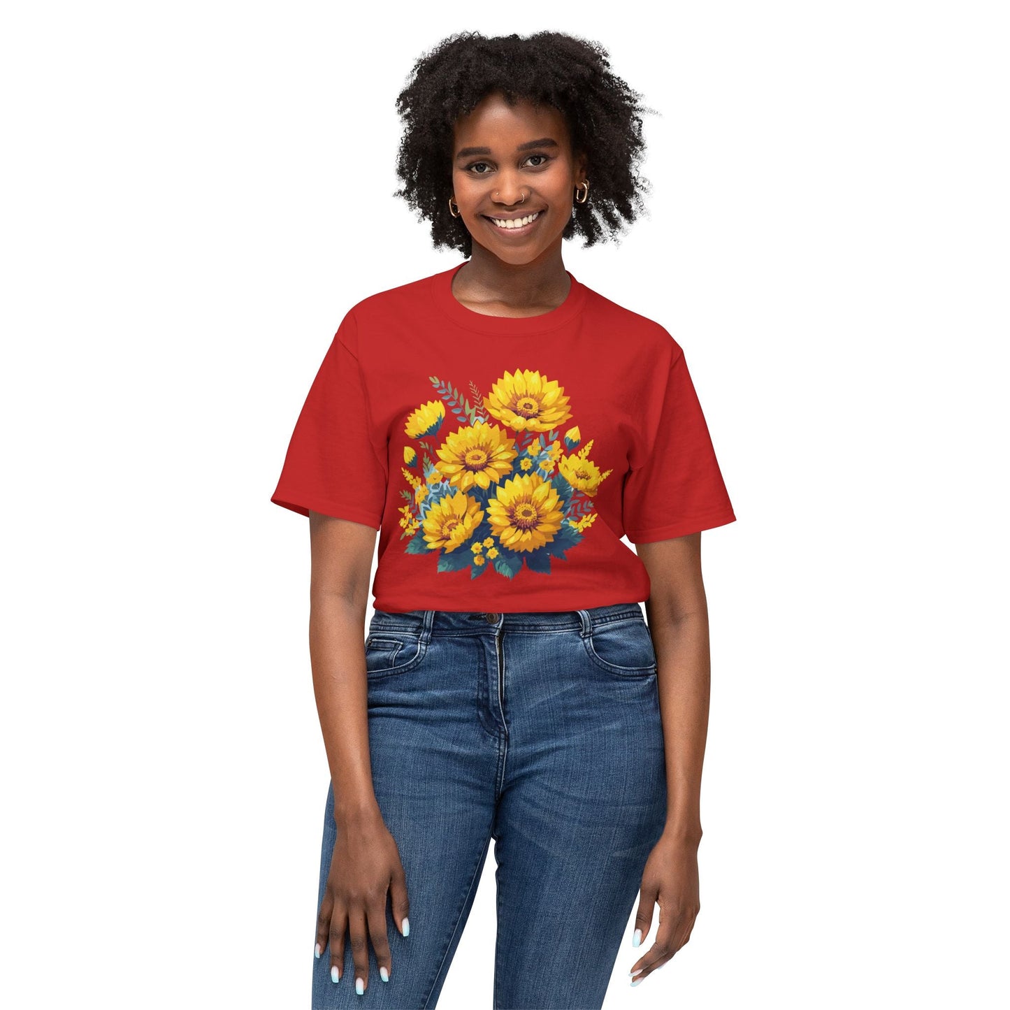 Floral T Shirt Vintage Flowers Unisex Art Print Tee 100 Percent Cotton Made In USA Floral Design