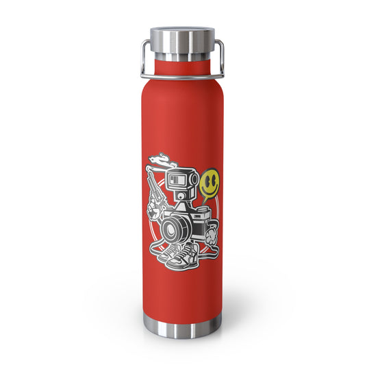 22oz Copper Insulated Water Bottle with Cartoon Design - CV50