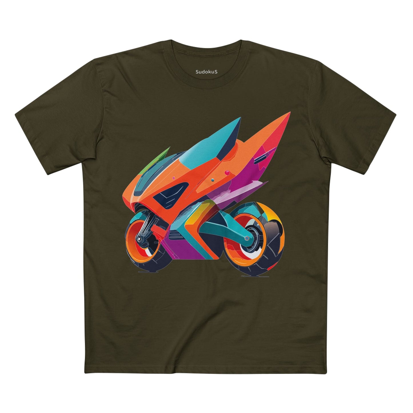Moto Bike Graphic Unisex 100 Cotton Staple Tee 2