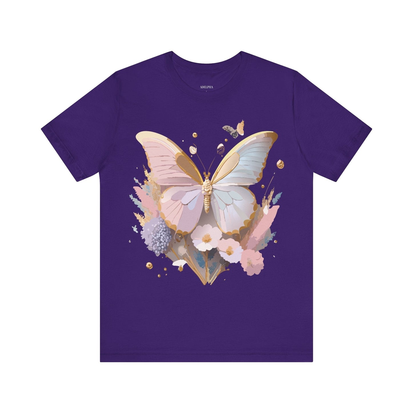 Butterfly Graphic Unisex 100 Cotton Lightweight Vintage Floral Design Jersey Tee 12