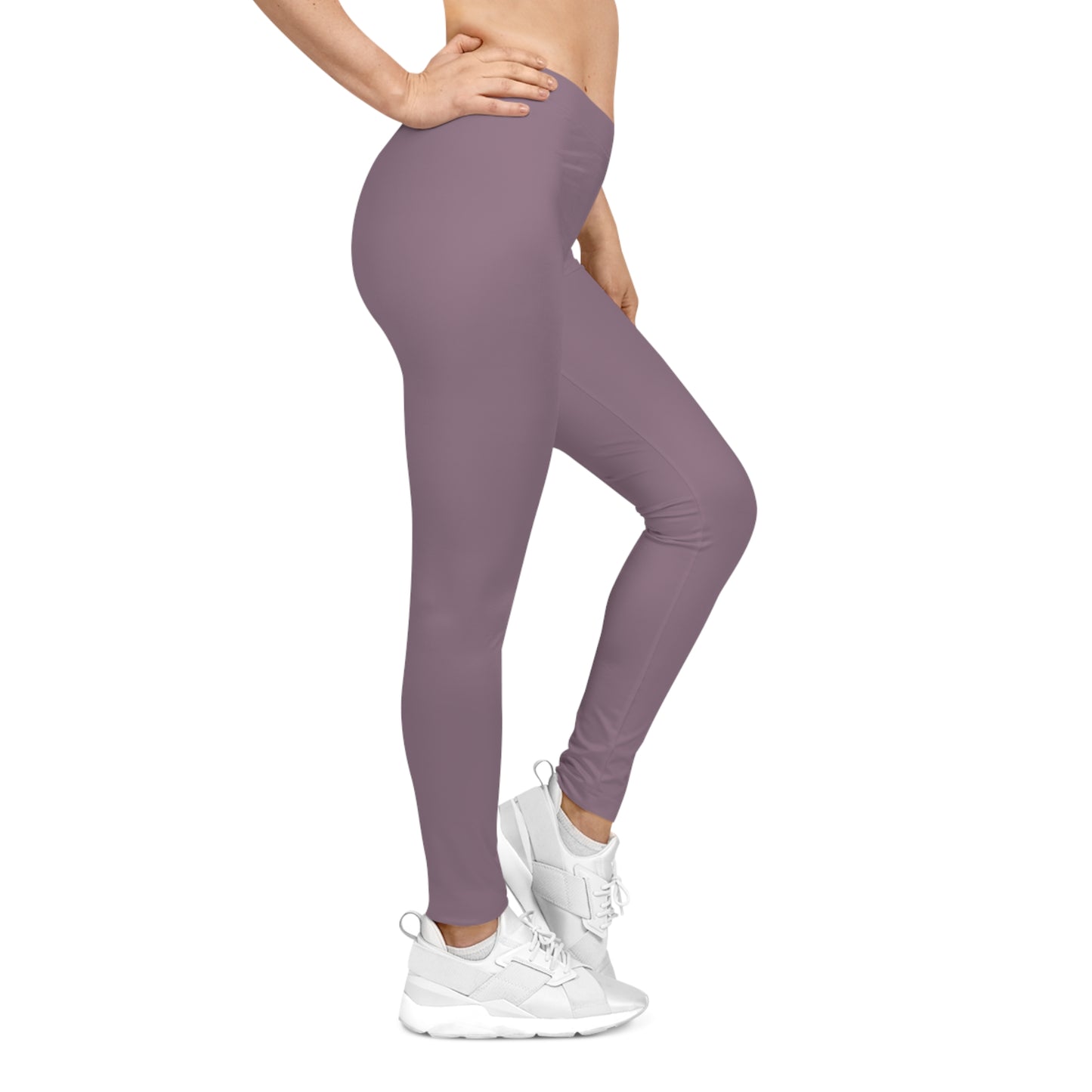 Dusty Mauve Color Women's Poly-Span Casual Leggings XS-2XL