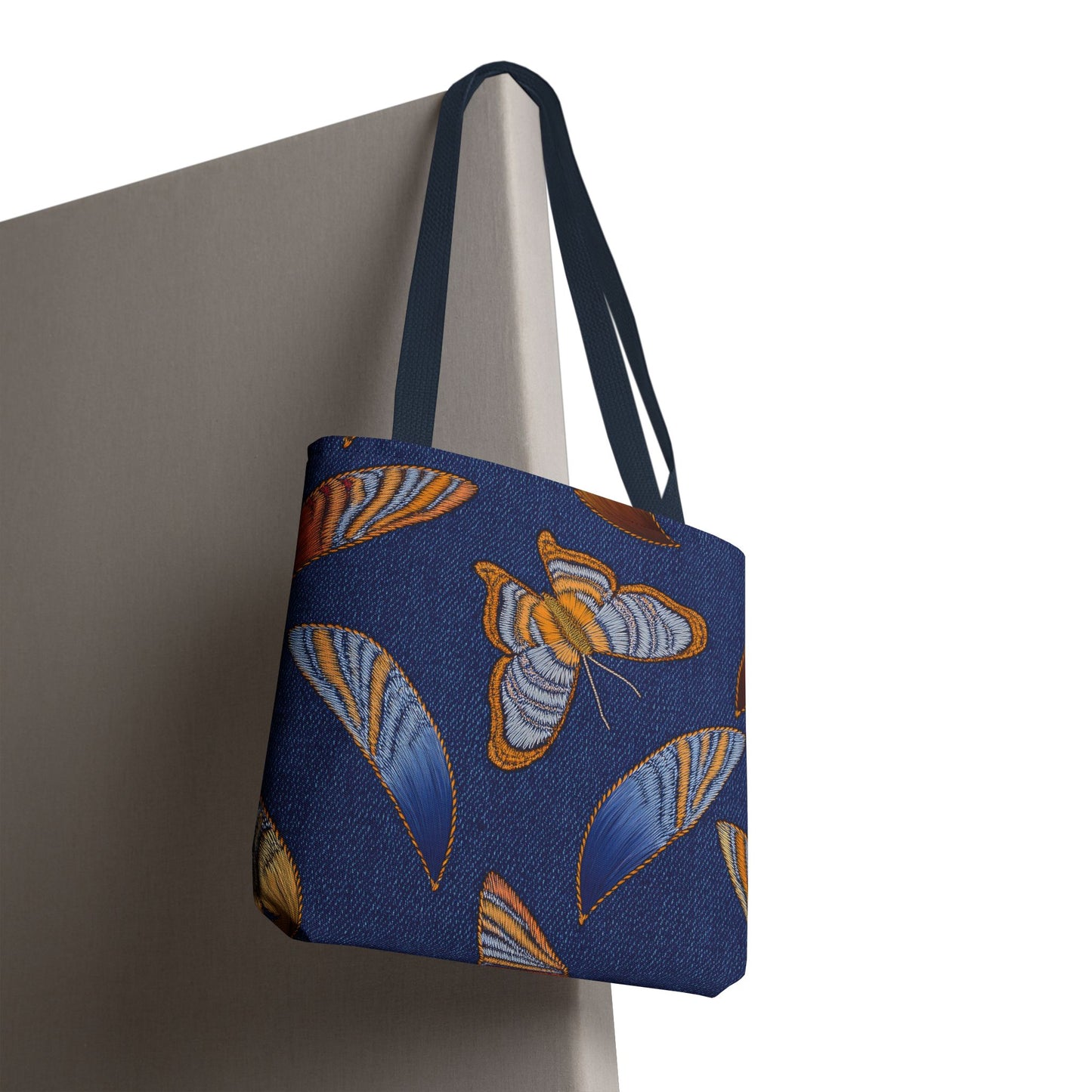 Denim Fabric Imitation Print Unisex Canvas Bag Poly Spun 3 Sizes Tote Bag 173