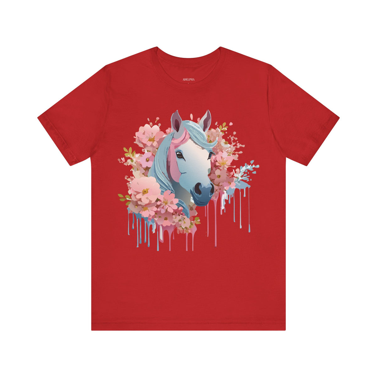 Horse Graphic Unisex Cotton Bella+Canvas Tee with Art Animal Design e34