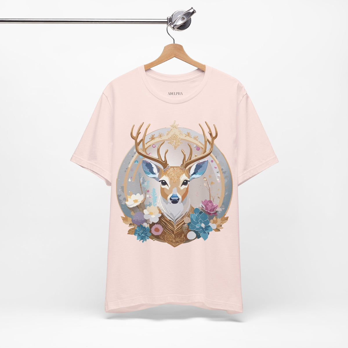 Medallion Graphic Unisex Cotton Bella+Canvas Tee with Floral Art Design m60